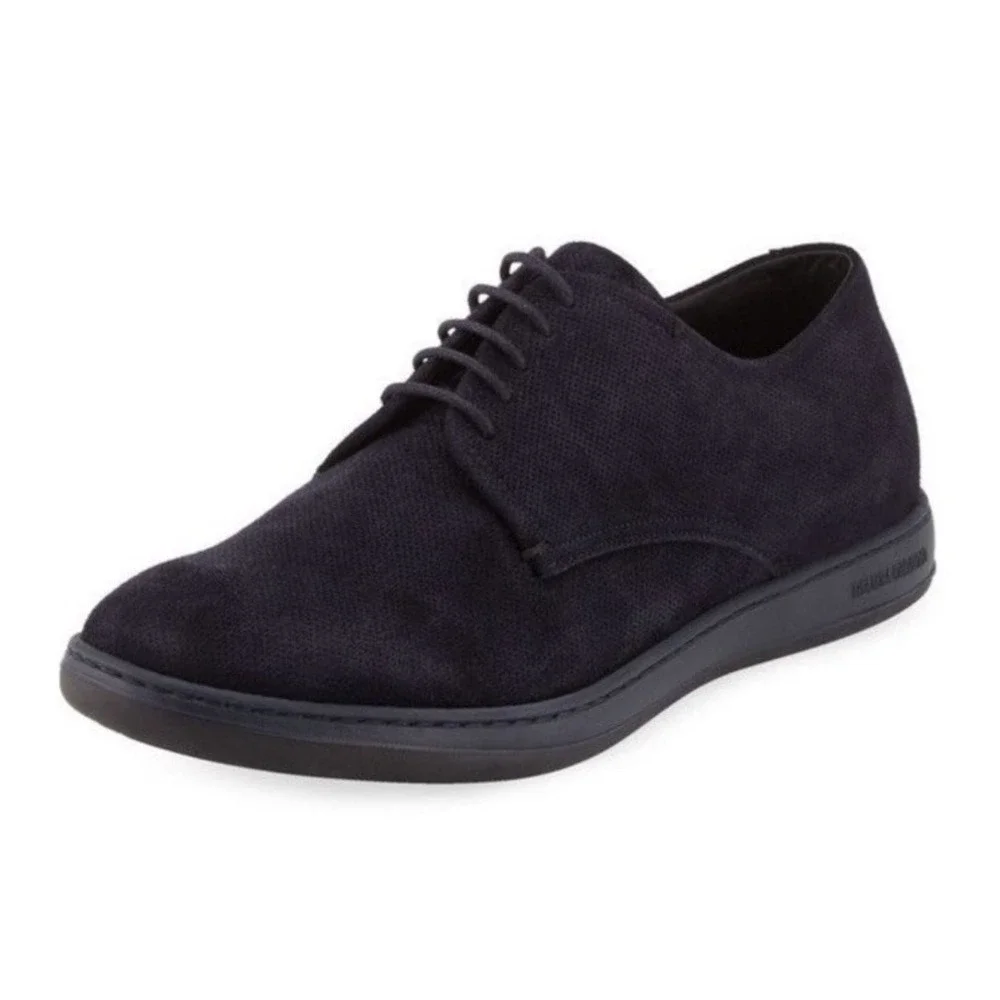 Giorgio Armani Lace Up Derby‎ Suede Dress Shoes Men's Size 9 Perforated Italy